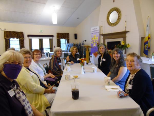 Past Regent Pam Polland joined a table of Catholic Daughters from Court St. Monica which was well represented at the retreat.